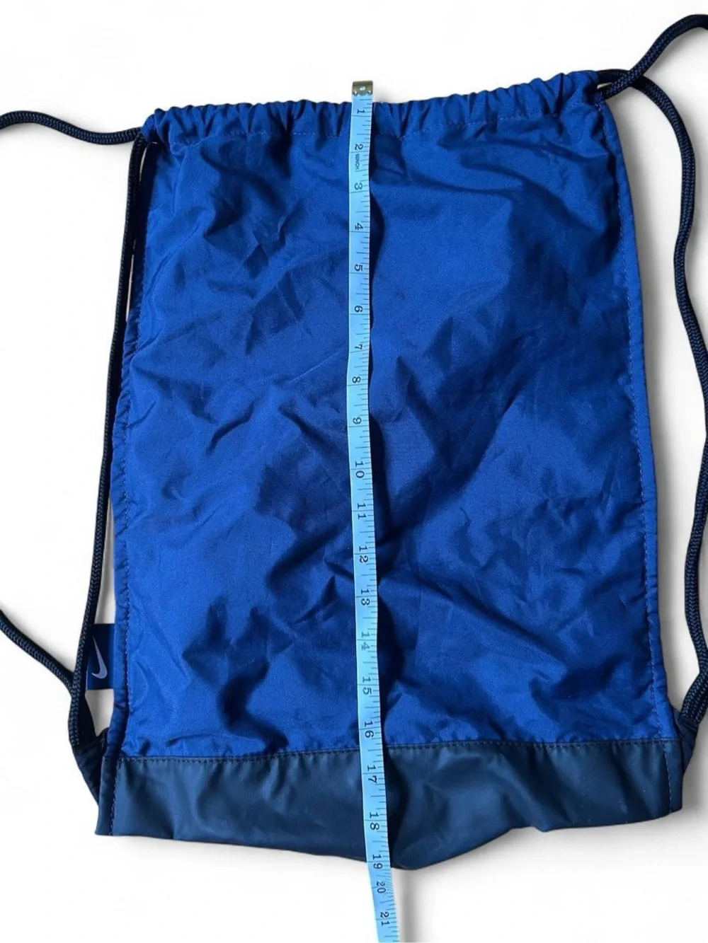 Nike Alpha Adapt Gym Sack Backpack Blue Black Drawstring Mesh Athletic Bag Used